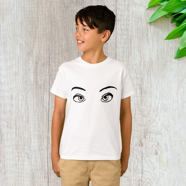 Camiseta Ilustração Misteriosa de Olhos Negros e Brancos (Criador carregado)
