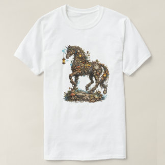 Camiseta Ilustração Mística de Cavalo da Floresta | Fantasi