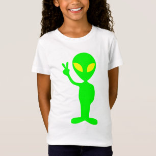 Camiseta Ilustração mostrando estrangeira verde do sinal 