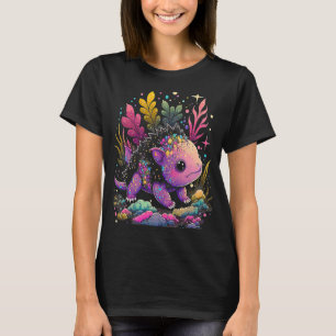 Camiseta Ilustração Óptica de Cristais de Pet Esoteric Axol