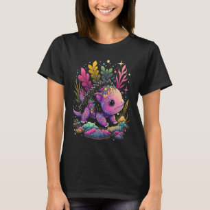 Camiseta Ilustração Óptica de Cristais de Pet Esoteric Axol