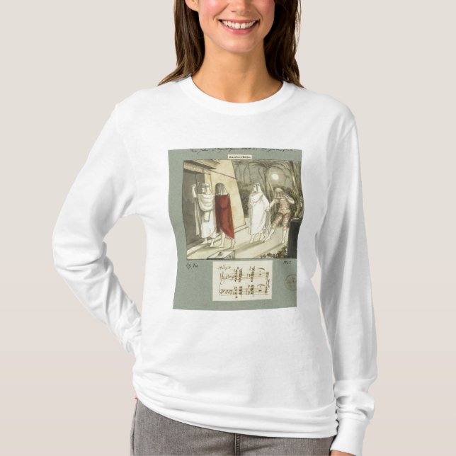 Camiseta Ilustração para a flauta mágica de Mozart "", 1845 (Frente)