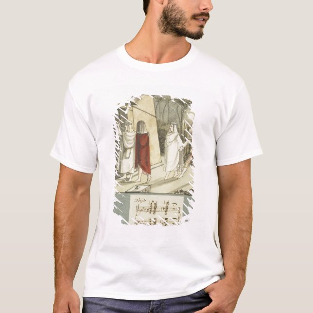 Camiseta Ilustração para a flauta mágica de Mozart "", 1845 (Frente)