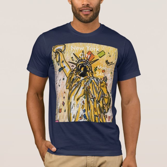Camiseta Ilustração Patriótica de Estátua da Liberdade 4 de (Frente)