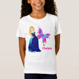 Camiseta Ilustração Personalizada da Borboleta de Moda bo