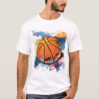 Camiseta Ilustração personalizada de porta de basquete T-sh