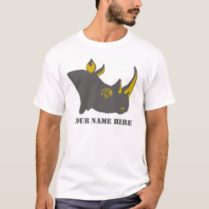 Camiseta Ilustração personalizada do gráfico do rinoceronte