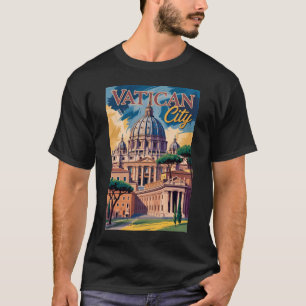 Camiseta Ilustração Pintura da Cidade do Vaticano Arte de V