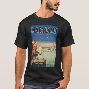 Camiseta Ilustração Pintura de Viagem de Annapolis Maryland
