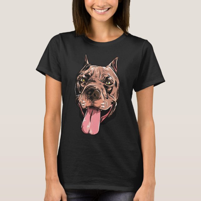 Camiseta Ilustração Pit Bull (Frente)