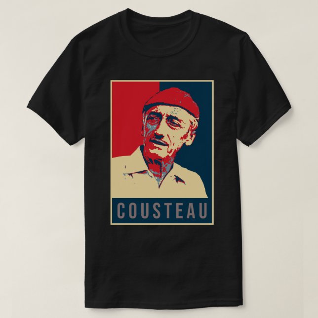 Camiseta Ilustração Pop Art Cousteau Sticker (Frente do Design)