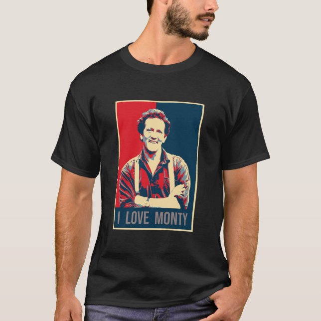Camiseta Ilustração Pop Art I Love Monty Don TV Presenter (Frente)