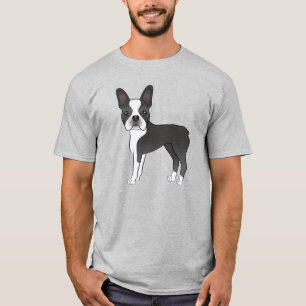Camiseta Ilustração Preta E Branca De Cão Terrier De Bos
