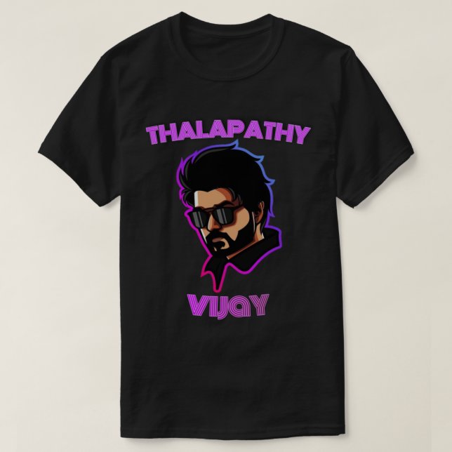 Camiseta ilustração principal da vijay talapathy Tri-blend (Frente do Design)