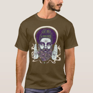 Camiseta Ilustração Psicodélica da Barba Flor por Chrysta K