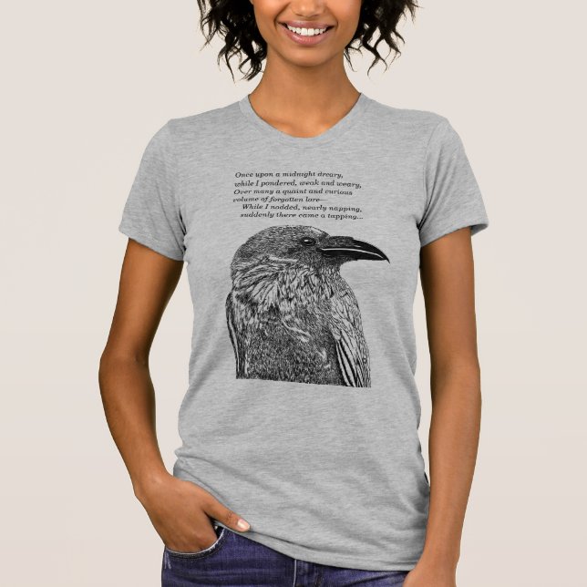 Camiseta Ilustração Raven e Poem Get (Frente)