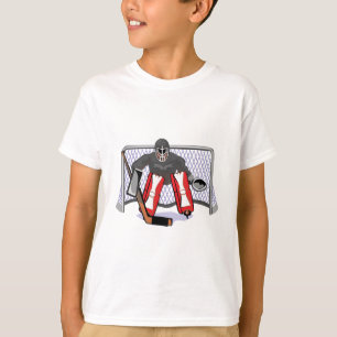 Camiseta ilustração realista do vetor do goleiro de hóqu
