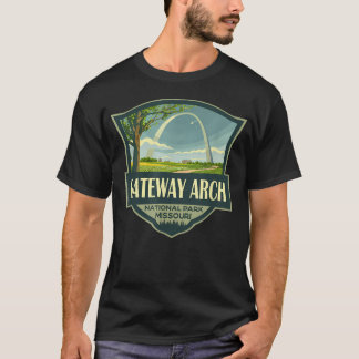 Camiseta Ilustração Retro do Parque Nacional Gateway Arch