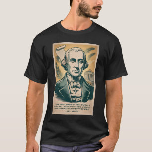 Camiseta Ilustração Retro do Quarto Presidente James Madiso