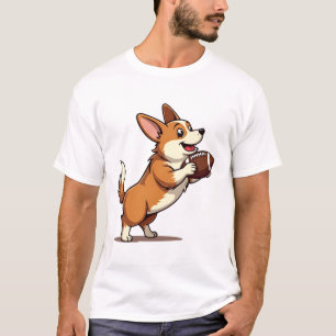 Camiseta Ilustração Retro Esportiva de Cachorro de Futebol