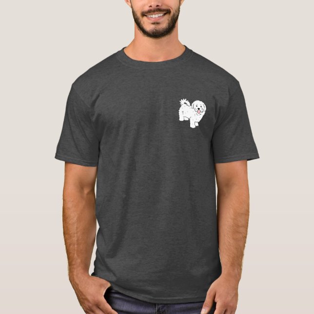 Camiseta Ilustração retrô fofa de maltês (Frente)