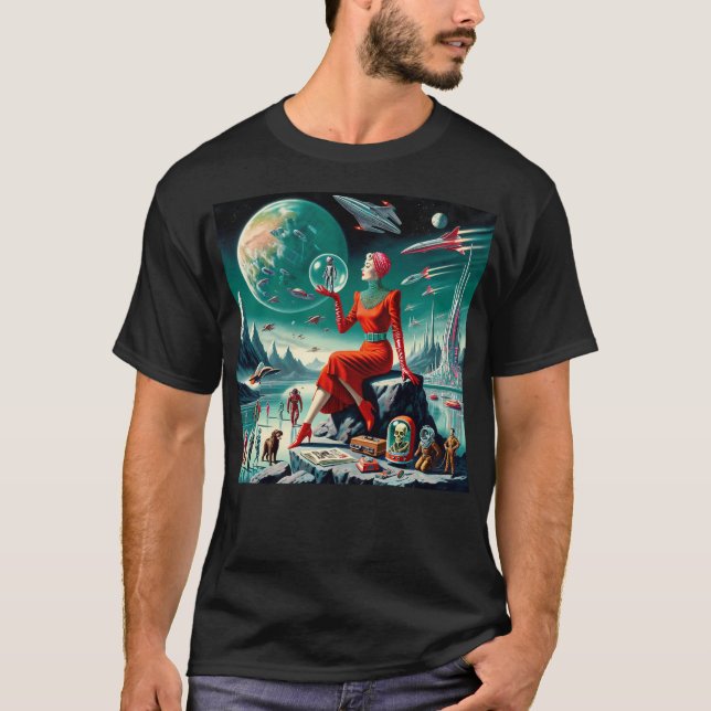Camiseta Ilustração Retro Futurista (Frente)