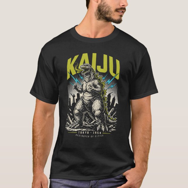 Camiseta Ilustração Retro Kaiju (Frente)