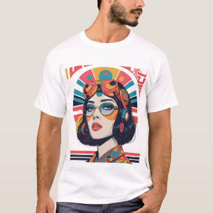 Camiseta Ilustração Retro-Nostalgia Maximalista de Garota