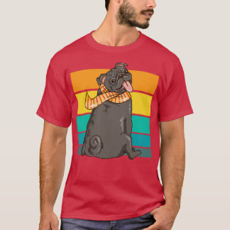 Camiseta Ilustração Retroativa de Pug Cute