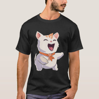 Camiseta Ilustração Rindo de Gato