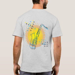 Camiseta Ilustração Saxofônica Legal Arte Moderna Saxofonis