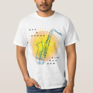 Camiseta Ilustração Saxofônica Legal Arte Moderna Saxofonis