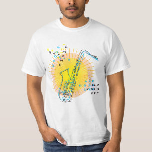 Camiseta Ilustração Saxofônica Legal Arte Moderna Saxofonis