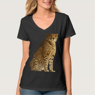 Camiseta Ilustração Selvagem de Gatos Predatórios de Chita