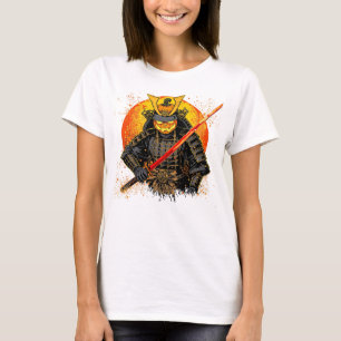 Camiseta Ilustração Spooky Pumpkin Samurai para o Halloween