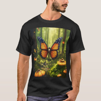 Camiseta Ilustração T-Shirt com borboleta viva