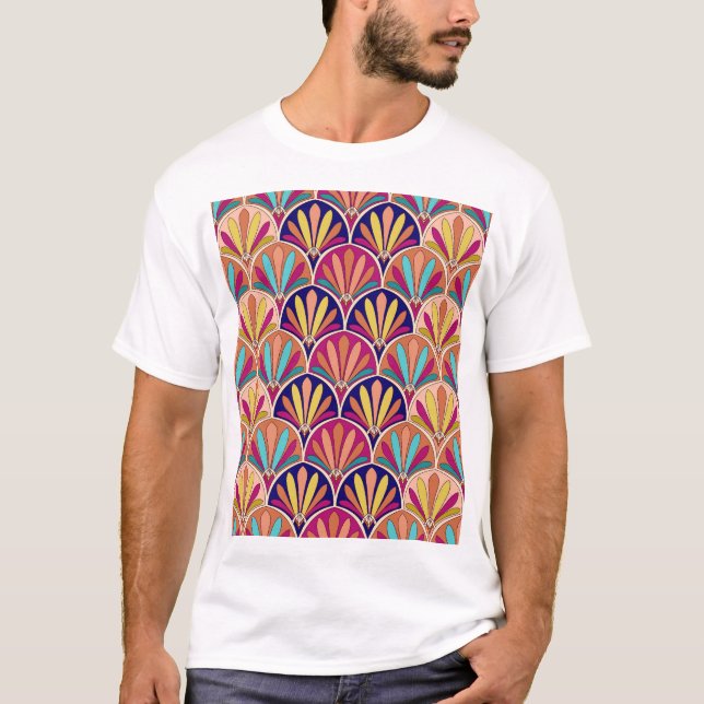 Camiseta Ilustração Têxtil Tradicional Indiana (Frente)
