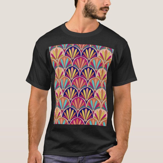Camiseta Ilustração Têxtil Tradicional Indiana (Frente)