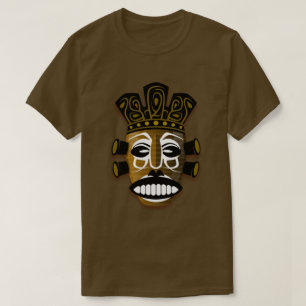 Camiseta ILUSTRAÇÃO TRIBAL DE MÁSCARAS na moda AFRICANA