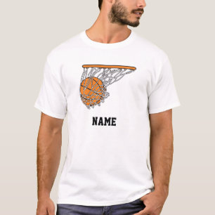 Camiseta ilustração vetorial de bola de basquete passando p