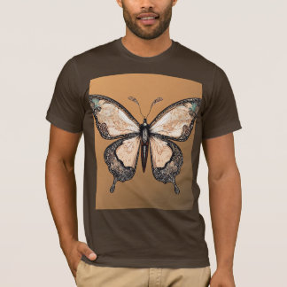 Camiseta Ilustração vetorial de camiseta, borboleta mínima