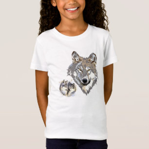 Camiseta Ilustração vetorial de chefes de lobo majestosos