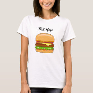 Camiseta Ilustração Vetorial de Hambúrguer
