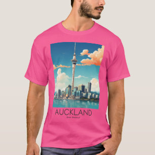 Camiseta Ilustração Viagens vintage De Auckland - Novo Ze