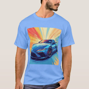 Camiseta Ilustração Vibrante de Carro Esportivo