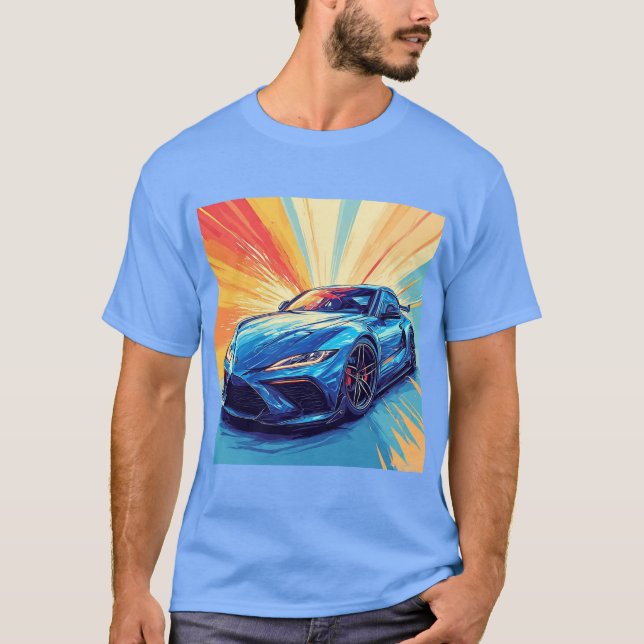 Camiseta Ilustração Vibrante Do Carro Esportivo (Frente)