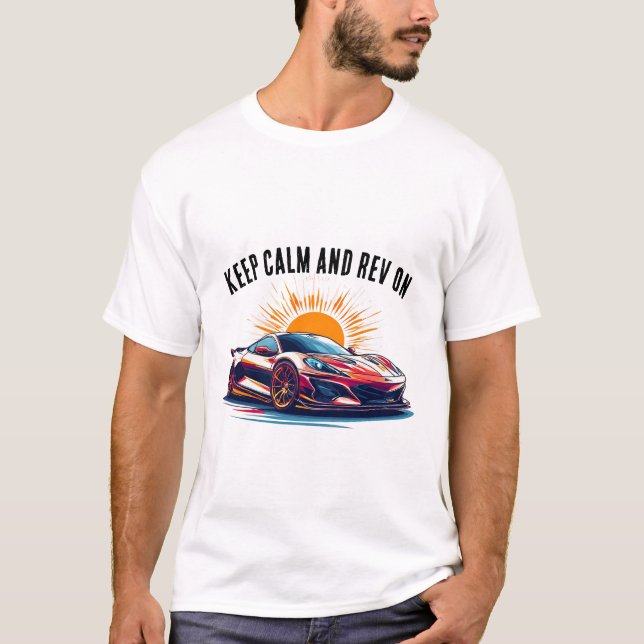 Camiseta Ilustração Vibrante Do Carro Esportivo (Frente)