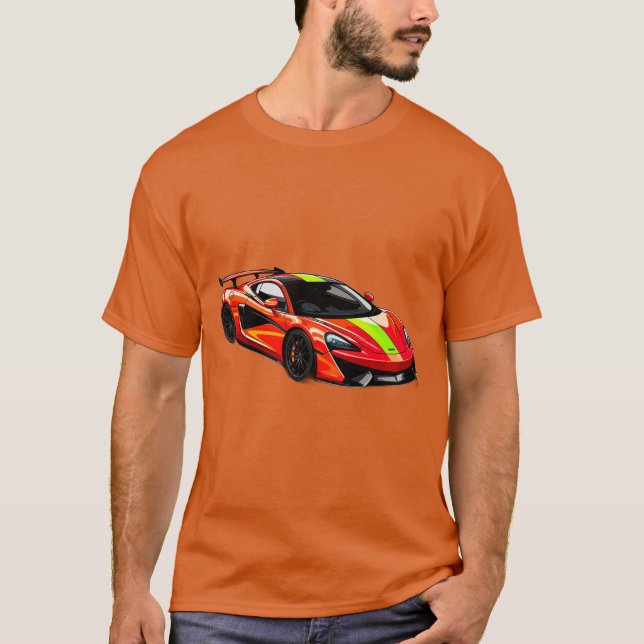 Camiseta Ilustração Vibrante Do Carro Esportivo (Frente)
