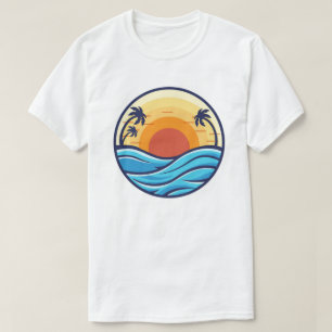 Camiseta Ilustração vibrante e estilizada de um pôr do sol