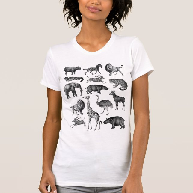 Camiseta Ilustração Vintage Animal Safari (Frente)